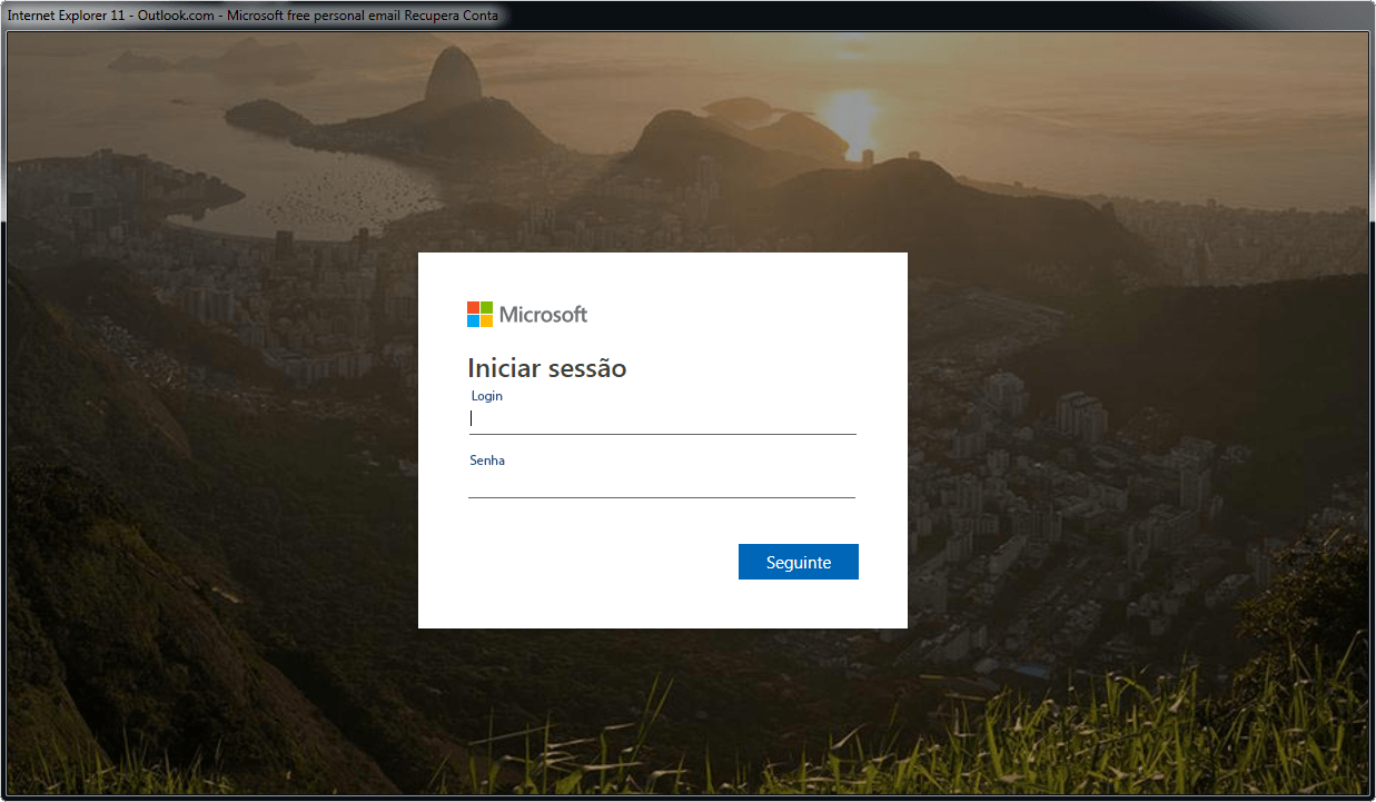 Falešná přihlašovací stránka pro získání přístupových údajů k Outlooku.