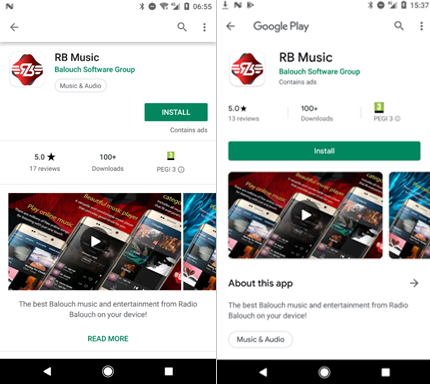 L’application malveillante Radio Balouch est apparue deux fois sur Google Play