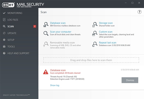 ESET Mail Security for IBM Domino - Scan/Threats found