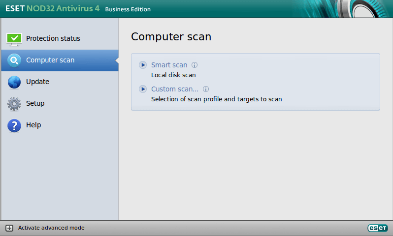 ESET NOD32 Antivirus Business Edition for Linux Desktop - Computer scan image