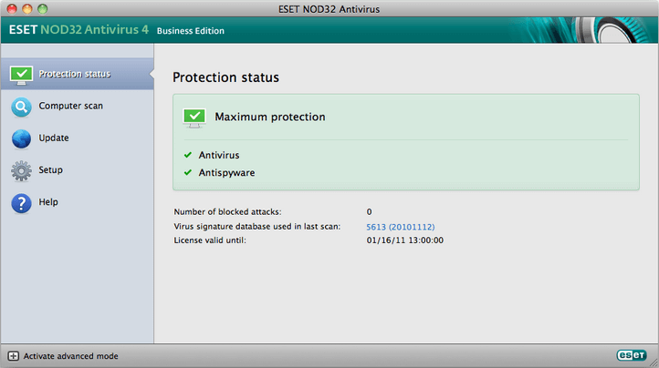 ESET NOD32 Antivirus Business Edition for Mac OS (obraz)