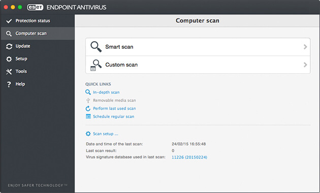 ESET Endpoint Antivirus for OS X - Kontrola počítače (obraz)