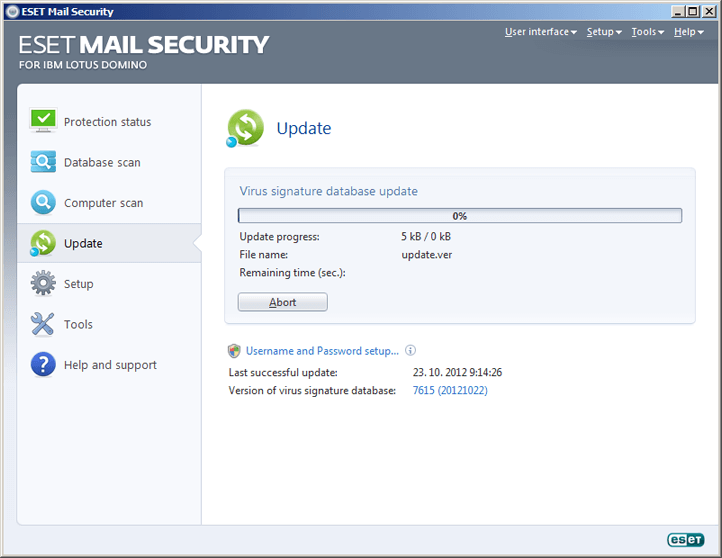 ESET Mail Security for IBM Lotus Domino - Update image
