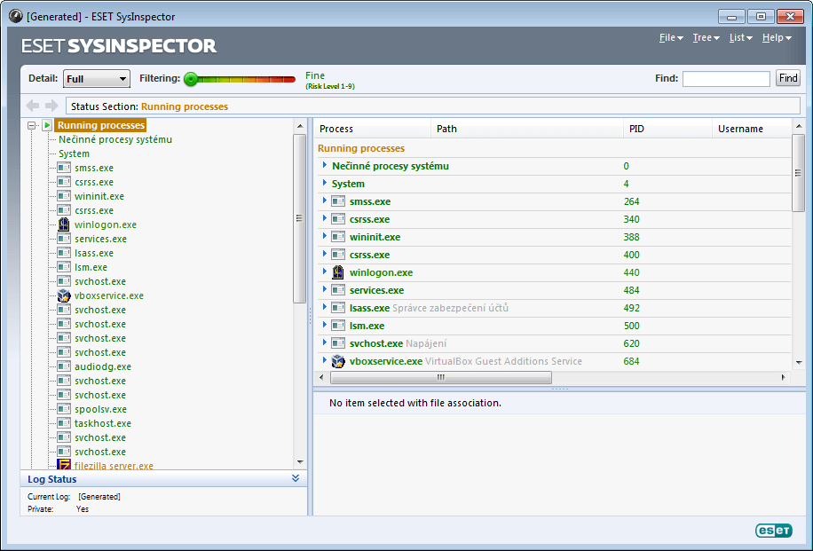 ESET SysInspector (64 bit) screenshot