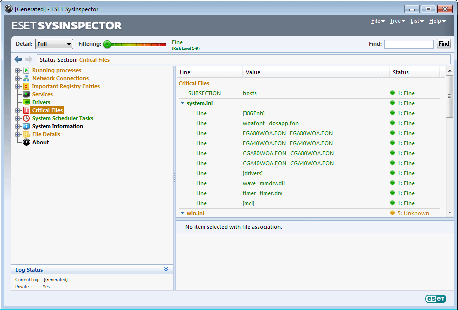 ESET SysInspector (32 bit) screenshot