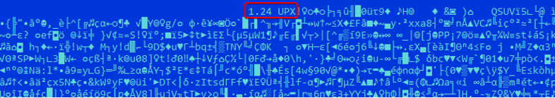 図4. ドロッパーの検体で見つかった、UPXツールのバージョンが記述された文字列