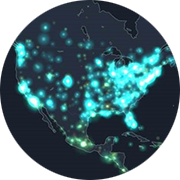 Small live grid of North America icon