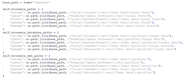 図14. Windowsでハードコードされたローカルブラウザのパス