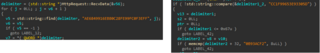 図12. SideWalk Linuxの最初のデリミタのルーチン（左）、最後のデリミタと途中のデリミタのルーチン（右）