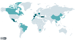 Distribution of Spacecolon victims in the world