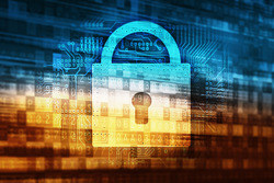 Image of computer graphic with padlock