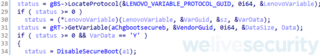 図14. LenovoVariableを追加でチェックしてUEFIセキュアブートを無効化するコード（Hex-Raysで逆コンパイルされたもの）