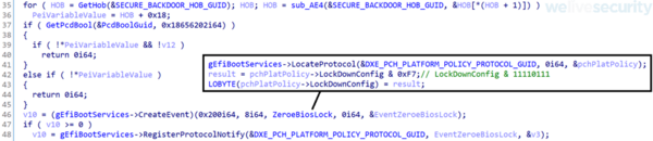 図 5.SecureBackdoorPeimによって作成されたHOBを見つけるSecureBackDoorコード（Hex-Raysによって逆コンパイルされたもの）