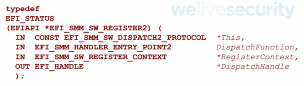 図 2.EFI_SMM_SW_DISPATCH2_PROTOCOL.Register関数の定義