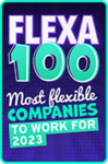 Flexa 100 logo - Most flexible companies to work for. 2023