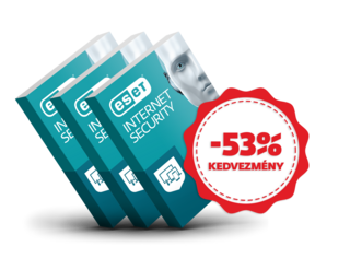 3 felhasználós ESET Internet Security az 1 felhasználós licenc áráért