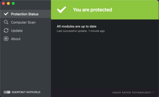 ESET Endpoint Antivirus for macOS version 7 in dark mode