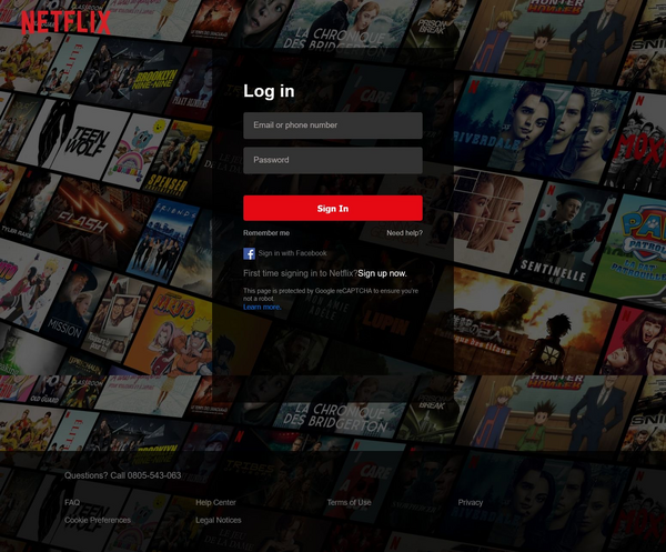 Netflix podvodny web