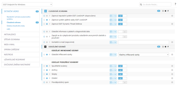 Ukázka nastavení ESET Dynamic Threat Defense